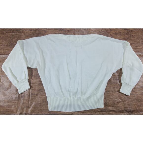 Vintage 70's Gemini Collection Womens LG Knit Sweater Ivory Crew Dolman Sleeve - Picture 2 of 9